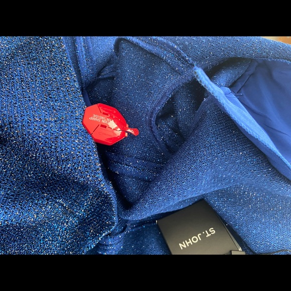 St. John Electric Blue Shimmery Blazer - Picture 8 of 10